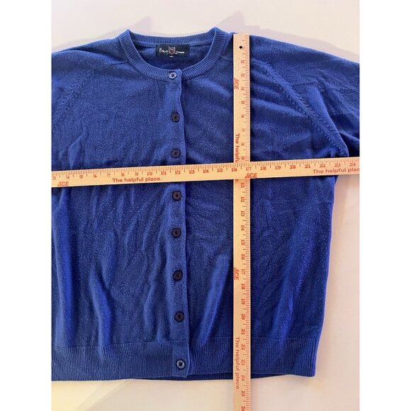 Vintage 90s Ralph Lauren Polo Cashmere purple blue cardigan XL preppy golf - Picture 6 of 9